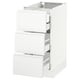 White SEKTION cabinet with three full-extension drawers, sleek modern design.