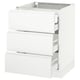 White SEKTION kitchen cabinet with 3 drawers, modern minimalist design, particleboard, smooth drawers with soft close.