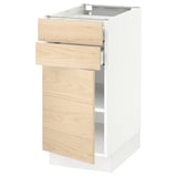 SEKTION / MAXIMERA Base cabinet w door/2 drawers, white/Askersund light ash effect, 15x24x30 "