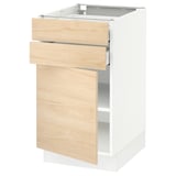 SEKTION / MAXIMERA Base cabinet w door/2 drawers, white/Askersund light ash effect, 18x24x30 "