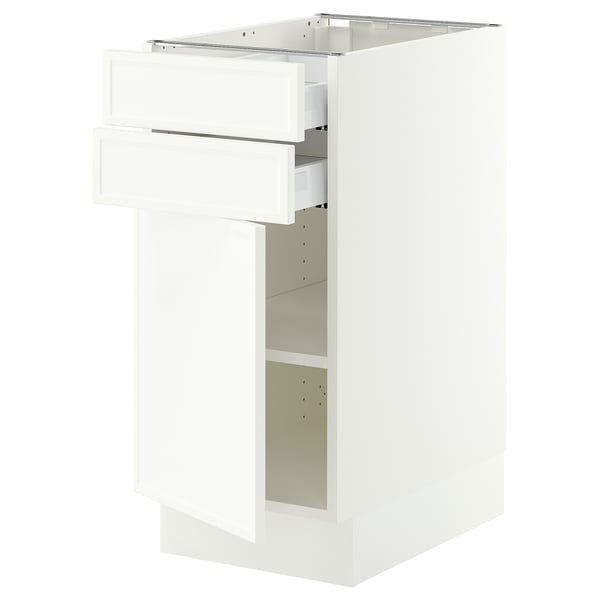 SEKTION / MAXIMERA Base cabinet w door/2 drawers, white/Aspudden matt white, 15x24x30 "