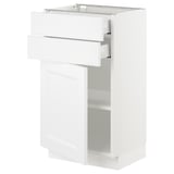 SEKTION / MAXIMERA Base cabinet w door/2 drawers, white/Axstad matt white, 18x15x30 "