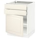 SEKTION / MAXIMERA Base cabinet w door/2 drawers, white/Bodbyn off-white, 24x24x30 "