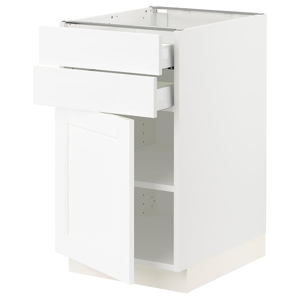 SEKTION / MAXIMERA Base cabinet w door/2 drawers, white Enköping/white wood effect, 18x24x30 "