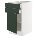 SEKTION / MAXIMERA Base cabinet w door/2 drawers, white/Havstorp deep green, 18x24x30 "