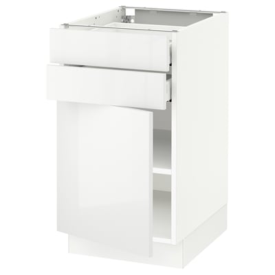 SEKTION / MAXIMERA Base cabinet w door/2 drawers, white/Ringhult white, 18x24x30 "