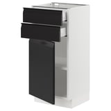 SEKTION / MAXIMERA Base cabinet w door/2 drawers, white/Upplöv matt anthracite, 15x15x30 "