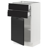 SEKTION / MAXIMERA Base cabinet w door/2 drawers, white/Upplöv matt anthracite, 18x15x30 "