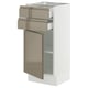 SEKTION / MAXIMERA Base cabinet w door/2 drawers, white/Voxtorp high-gloss dark grey-brown, 15x15x30 "