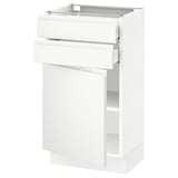 SEKTION / MAXIMERA Base cabinet w door/2 drawers, white/Voxtorp matt white, 18x15x30 "