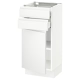 SEKTION / MAXIMERA Base cabinet w door/2 drawers, white/Voxtorp matt white, 15x15x30 "