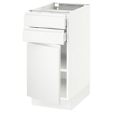 SEKTION / MAXIMERA Base cabinet w door/2 drawers, white/Voxtorp matt white, 15x24x30 "