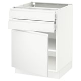 SEKTION / MAXIMERA Base cabinet w door/2 drawers, white/Voxtorp matt white, 24x24x30 "