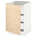 SEKTION / MAXIMERA Base cabinet with 1 door/3 drawers, white/Askersund light ash effect, 21x24x30 "
