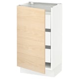 SEKTION / MAXIMERA Base cabinet with 1 door/3 drawers, white/Askersund light ash effect, 18x15x30 "