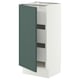 SEKTION / MAXIMERA Base cabinet with 1 door/3 drawers, white/Aspudden dark gray-green, 15x15x30 "