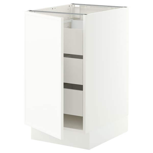 SEKTION / MAXIMERA Base cabinet with 1 door/3 drawers, white/Aspudden matt white, 18x24x30 "