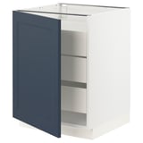 SEKTION / MAXIMERA Base cabinet with 1 door/3 drawers, white Axstad/matte blue, 24x24x30 "