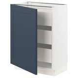 SEKTION / MAXIMERA Base cabinet with 1 door/3 drawers, white Axstad/matte blue, 24x15x30 "