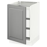 SEKTION / MAXIMERA Base cabinet with 1 door/3 drawers, white/Bodbyn gray, 21x24x30 "