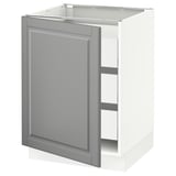 SEKTION / MAXIMERA Base cabinet with 1 door/3 drawers, white/Bodbyn gray, 24x24x30 "