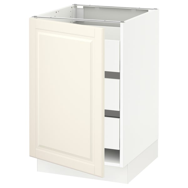 SEKTION / MAXIMERA Base cabinet with 1 door/3 drawers, white/Bodbyn off-white, 21x24x30 "