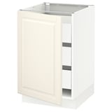 SEKTION / MAXIMERA Base cabinet with 1 door/3 drawers, white/Bodbyn off-white, 21x24x30 "