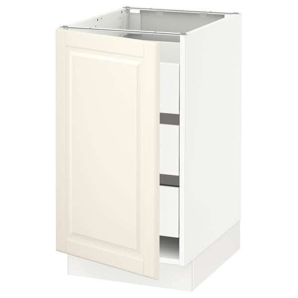 SEKTION / MAXIMERA Base cabinet with 1 door/3 drawers, white/Bodbyn off-white, 18x24x30 "