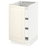 SEKTION / MAXIMERA Base cabinet with 1 door/3 drawers, white/Bodbyn off-white, 18x24x30 "