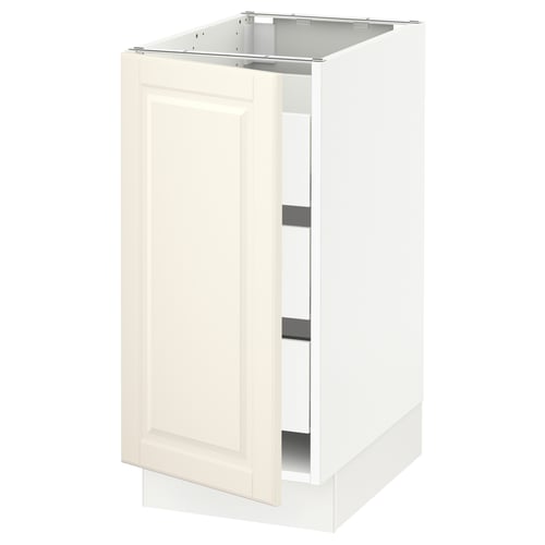 SEKTION off-white cabinet, modern classic design, bevelled edges, full-extension drawers, 25 year guarantee.