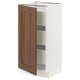 SEKTION / MAXIMERA Base cabinet with 1 door/3 drawers, white Enköping/brown walnut effect, 15x15x30 "