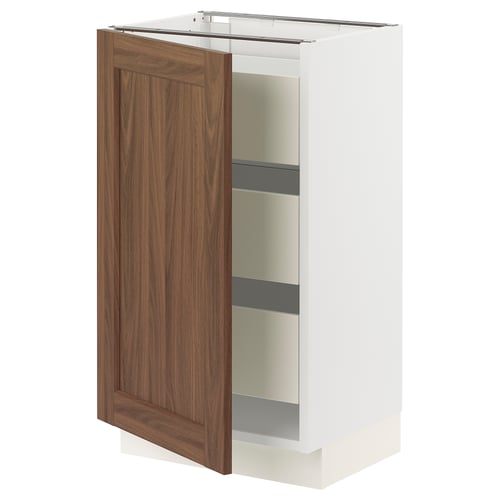 Ikea SEKTION walnut white kitchen cabinet.