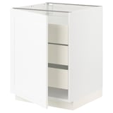 SEKTION / MAXIMERA Base cabinet with 1 door/3 drawers, white Enköping/white wood effect, 24x24x30 "