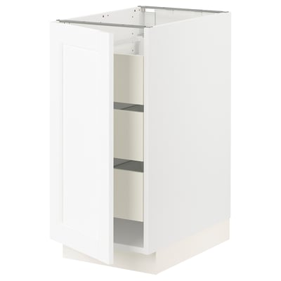 SEKTION / MAXIMERA Base cabinet with 1 door/3 drawers, white Enköping/white wood effect, 15x24x30 "