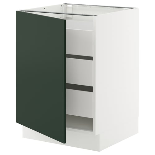 SEKTION kitchen cabinet, white with green door, rectangular shape, modern design.