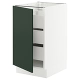 SEKTION / MAXIMERA Base cabinet with 1 door/3 drawers, white/Havstorp deep green, 18x24x30 "