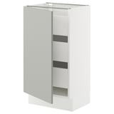 SEKTION / MAXIMERA Base cabinet with 1 door/3 drawers, white/Havstorp light gray, 18x15x30 "