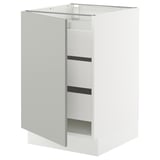 SEKTION / MAXIMERA Base cabinet with 1 door/3 drawers, white/Havstorp light gray, 21x24x30 "