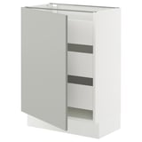 SEKTION / MAXIMERA Base cabinet with 1 door/3 drawers, white/Havstorp light gray, 24x15x30 "