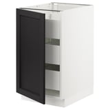 SEKTION / MAXIMERA Base cabinet with 1 door/3 drawers, white/Lerhyttan black stained, 18x24x30 "