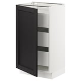 SEKTION / MAXIMERA Base cabinet with 1 door/3 drawers, white/Lerhyttan black stained, 18x15x30 "