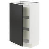 SEKTION / MAXIMERA Base cabinet with 1 door/3 drawers, white/Nickebo matt anthracite, 18x15x30 "