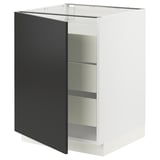 SEKTION / MAXIMERA Base cabinet with 1 door/3 drawers, white/Nickebo matt anthracite, 24x24x30 "