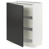 SEKTION / MAXIMERA Base cabinet with 1 door/3 drawers, white/Nickebo matt anthracite, 24x15x30 "
