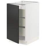 SEKTION / MAXIMERA Base cabinet with 1 door/3 drawers, white/Nickebo matt anthracite, 18x24x30 "