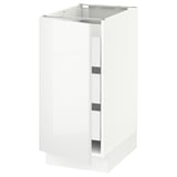 SEKTION / MAXIMERA Base cabinet with 1 door/3 drawers, white/Ringhult white, 15x24x30 "