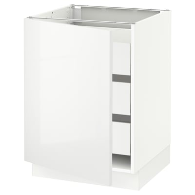 SEKTION / MAXIMERA Base cabinet with 1 door/3 drawers, white/Ringhult white, 24x24x30 "