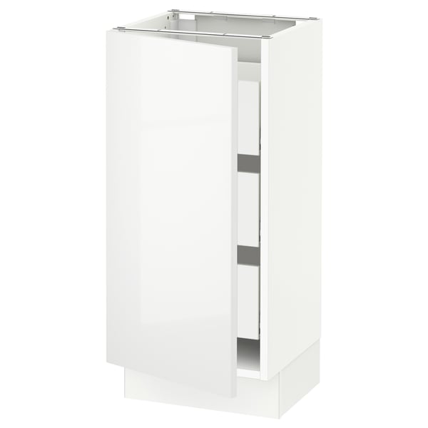 SEKTION / MAXIMERA Base cabinet with 1 door/3 drawers, white/Ringhult white, 15x15x30 "