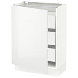 SEKTION / MAXIMERA Base cabinet with 1 door/3 drawers, white/Ringhult white, 24x15x30 "
