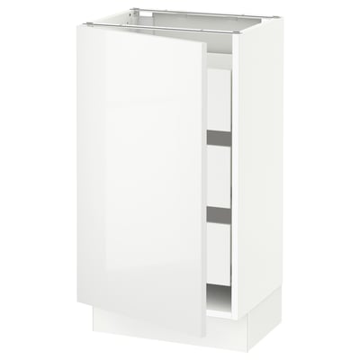SEKTION / MAXIMERA Base cabinet with 1 door/3 drawers, white/Ringhult white, 18x15x30 "